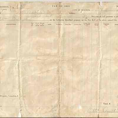 Fond du lac Co. Property tax receipt
