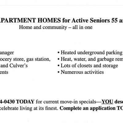 Gateway Senior Apartment handout.