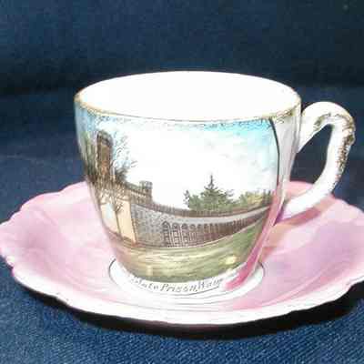 Cup & Saucer, Souvenir, Corrections, Wisconsin State Prison, H H Hoard