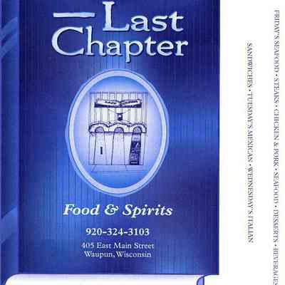 Menu, Last Chapter Food & Spirits