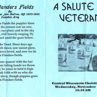 Program, Central Wisconsin Christian School, A Salute to Veterans