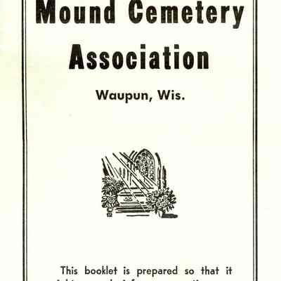 Cemetery, Forest Mound, Pamphlet for Forest Mound Cemetery