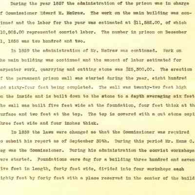 Brief History of Wis State Prison