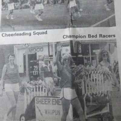 Cheerleading squad/Bed Racers in Trail Days Parade