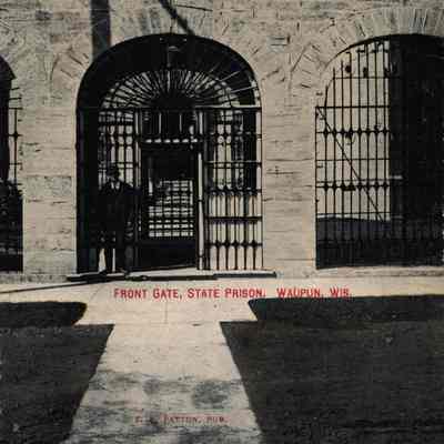 Postcard, Corrections, Wisconsin State Prison, Front Gate