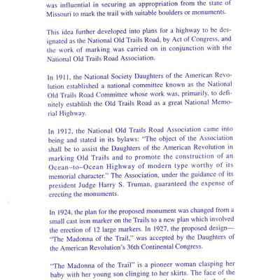 Information in pamphlet about monument