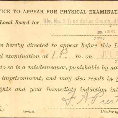 Back side of War correspondence