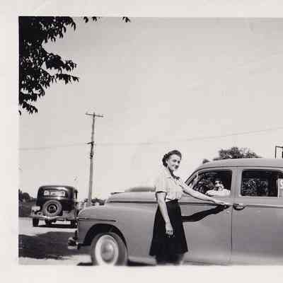 Photo, Bell's Concession Stand Woman by Car