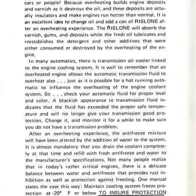 Booklet advertising Rislone products.
