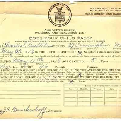 Registration for school - 1918 - Charles E. Boettcher