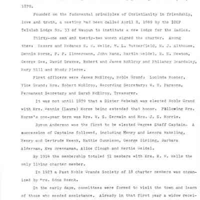 The Naomi Rebekah Lodge No. 33
