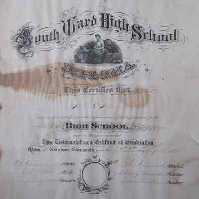 High School Diploma Nellie Allan 1894