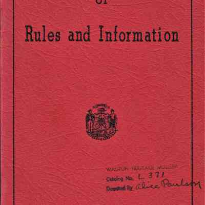 Booklet, Corrections, Wisconsin State Prison, Wisconsin State Prison, Handbook of Rules & Information, 1955