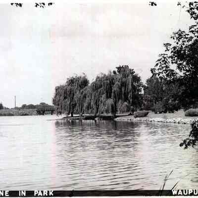 Postcard, Parks, Mill Pond, Scene in Park, #9