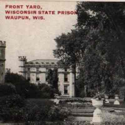 Postcard, Corrections, Front Yard Wisconsin State Prison