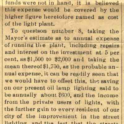 Shall Waupun Have Electric Light?, cont.