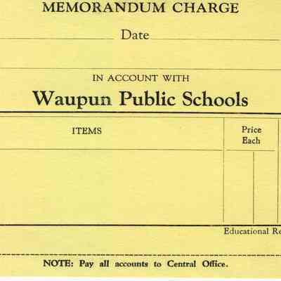 Waupun Public Schools Memorandum Charge