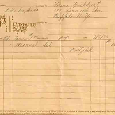 Invoice, The Handcrafters, 1940