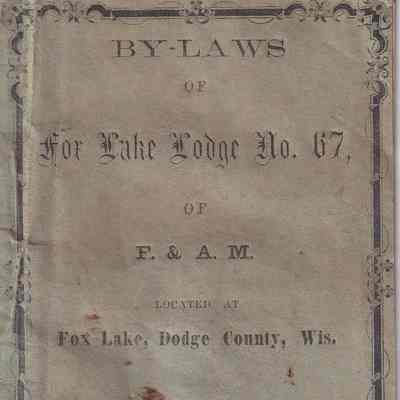 Bylaws, Fox Lake Lodge No. 67 1856