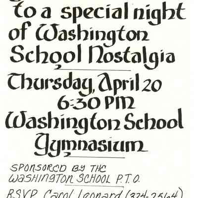 Invitation to Memories of Washington School