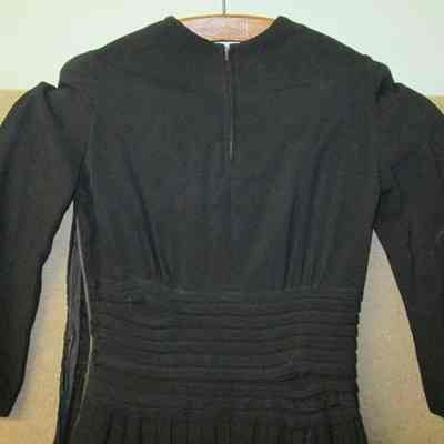 Back of black dress from 1930s,showing side zipper.