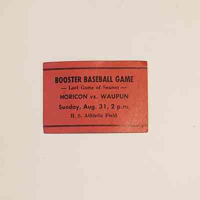 Ticket, Booster Baseball Game
