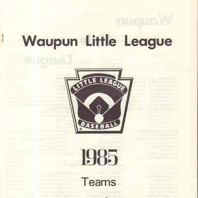 Program, 1985 Little League