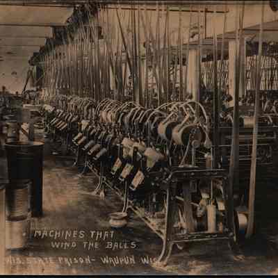 Postcard, Corrections, Wisconsin State Prison, Machines that Wind the Balls, Twine Plant