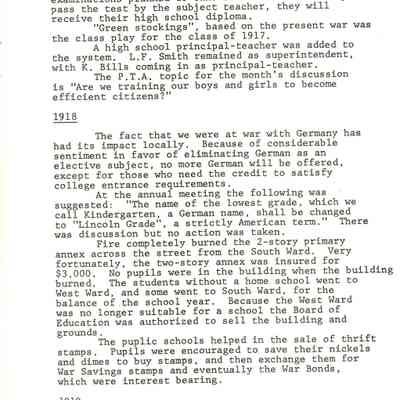 Page from book of History of Waupun Area Schools