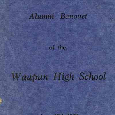 Program, Alumni Banquet, Waupun High School, 1925