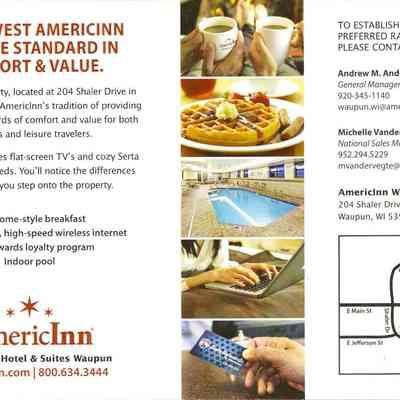 AmericInn postcard, back side