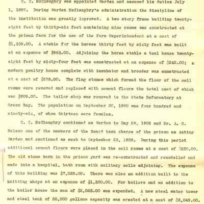 Brief history of Wis. State Prison.