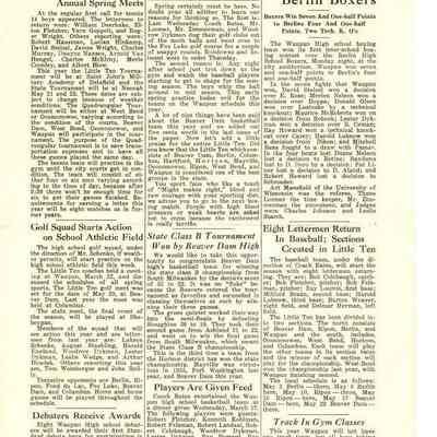 Page 3 of Waupun School News paper of 1937