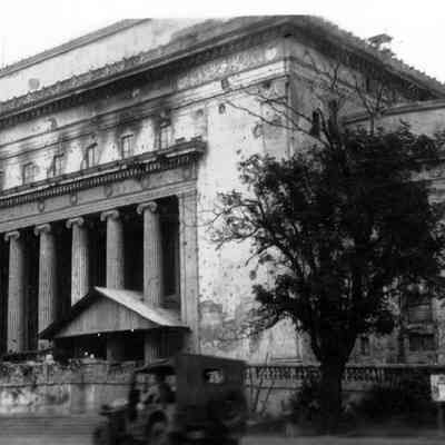 Building showing war damage.
