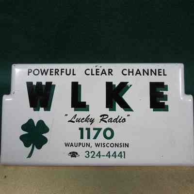 Clipboard advertising WLKE "Lucky Radio"