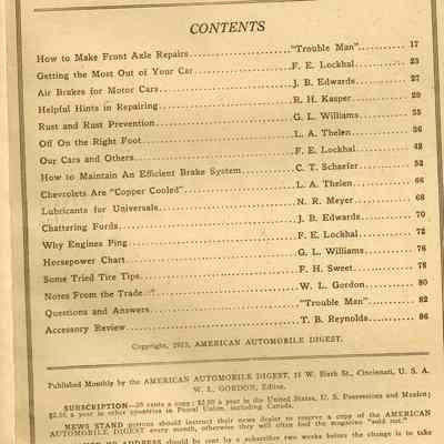 A booklet the contents