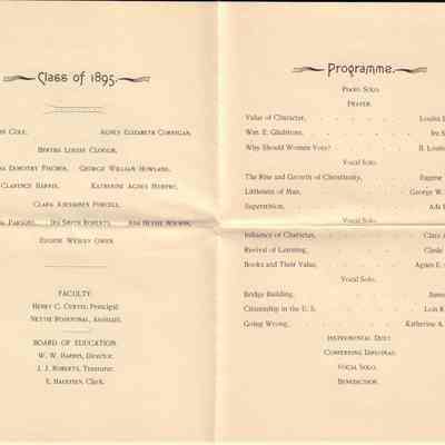 Waupun,North Ward High School Commnecement (June 14 1895): Origformat: Other