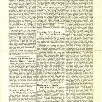 Page 4 of Waupun School News paper of 1937