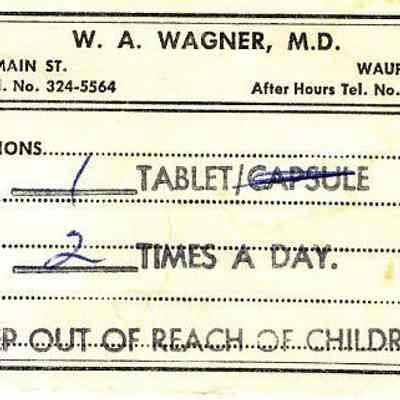 Pill Envelope from Dr. Wagner