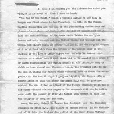 Letter from Clarence Addison Shaler to unknown.