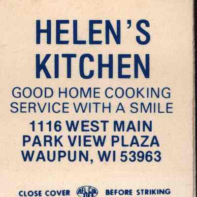 Matchbook, Helen's Kitchen