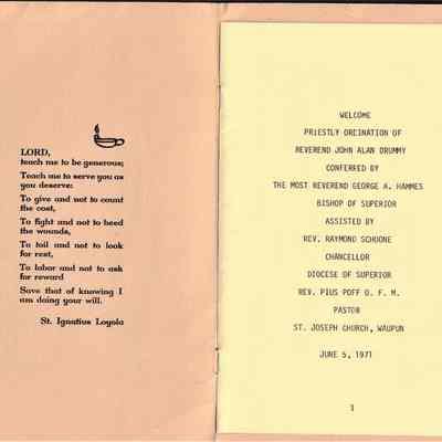 Priestly Ordination of Reverend John Alan Dummy: Origformat: Other