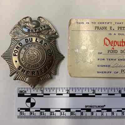 Badge, Fond du Lac Co. Sheriff Deputy