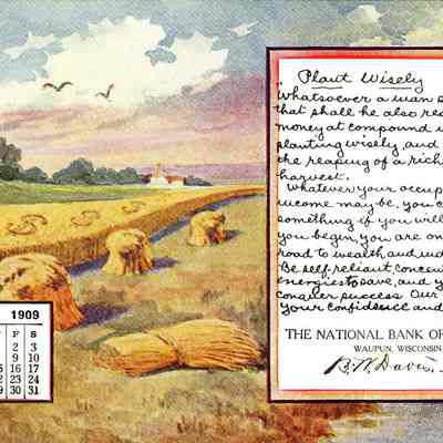 Postcard, National Bank of Waupun, July 1909