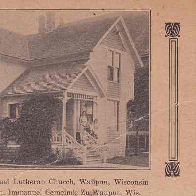 Postcard, Church, Immanuel Lutheran, Parsonage