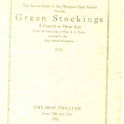 Program, Green Stockings, Play, 1917, Davison Theatre