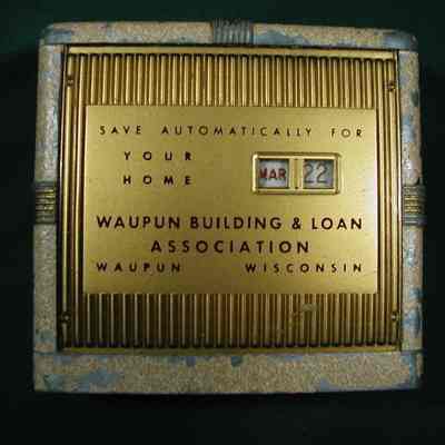 Bank, Calendar, Waupun Building & Loan Association, Metal
