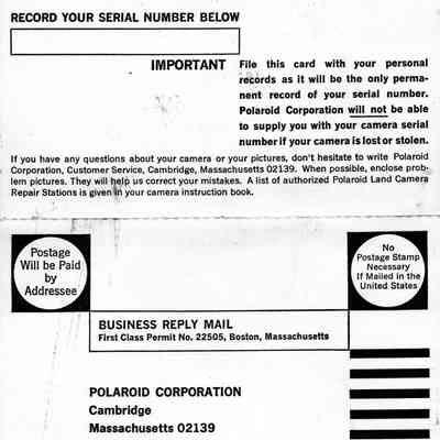Polaroid Registration Card