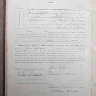 District Treasurer's Bond last entry July 7,1905