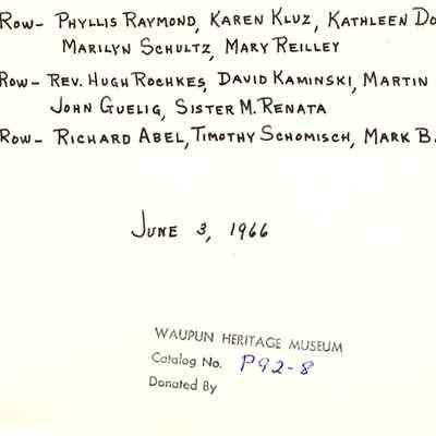 Photo of the June 3, 1966 graduating class.